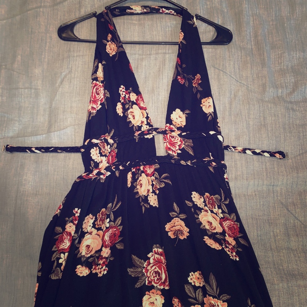 Floral Low Cut Maxi Dress